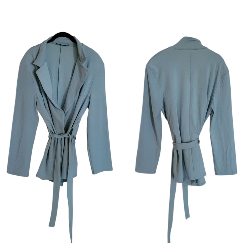 PRETTYLITTLETHING Sage Tie Waist Blazer NWOT